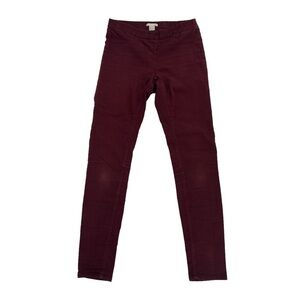 H&M Red Skinny Pull On Leggings Size 6 Women's